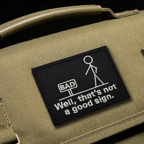 Funny Stickman Embroidered Patch Black Tactical Morale Badge Hook And Loop Applique For Backpack Clothing