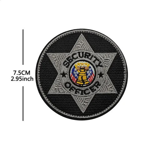 Security Officer Tactical Embroidered Patch Hook and Loop Badge Army Military Morale Armband For Backpack Jacket