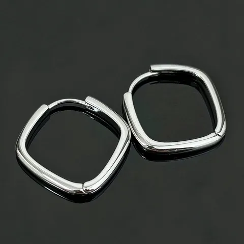 Minimalistische 925 Sterlingsilber Quadratische Creolen Geometrische Kleine Ohrringe Modeschmuck Für Damen