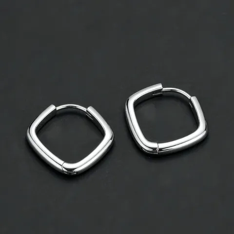 Minimalistische 925 Sterlingsilber Quadratische Creolen Geometrische Kleine Ohrringe Modeschmuck Für Damen