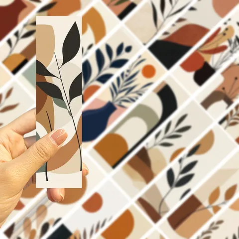 Boheemse Stijl Papier Bladwijzers Noordse Retro Abstracte Plant Bloemen Kunst Boek Markeringen Voor Lezen Kantoor School Kantoorartikelen