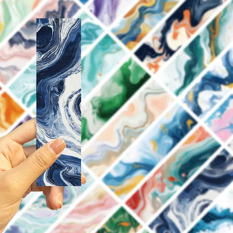 Kleurrijke Verfspat Fluid Art Boekenleggers Set Decoratieve Papier Boekenleggers Voor Studenten Lezen Kantoor Schoolbenodigdheden
