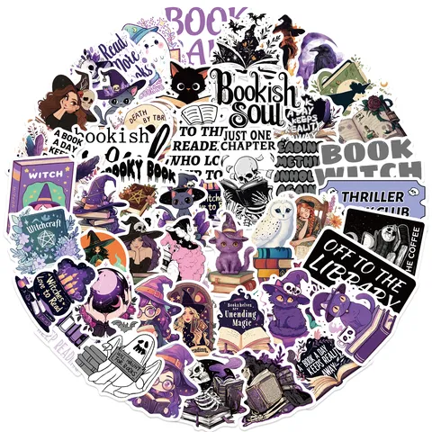 Vintage Bookish Sticker Pack Aesthetic Gothic Witchcraft Decals Waterproof Cute Stationery Stickers For Water Bottle Scrapbook