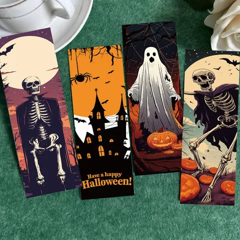 Halloween Bookmarks Quirky Holiday Paper Page Markers For Reading Books Cute Novelty Book Accessories Halloween Party Decor