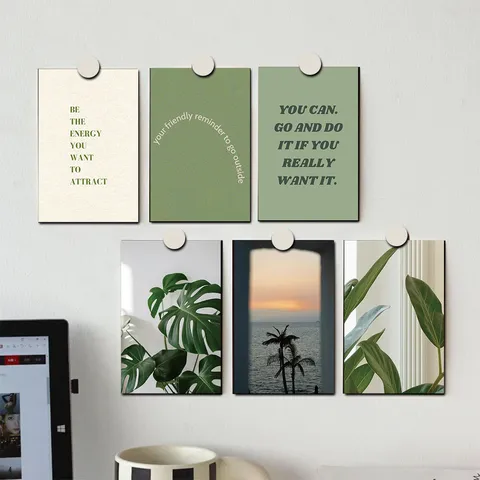 Vintage Retro Style Decorative Postcards Set Green Aesthetic Wall Art Collage Pictures For Bedroom Living Room Dormitory Home Decor