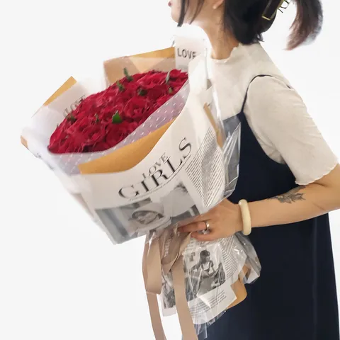 Carta da Regalo per Fiori Impermeabile Stile Quotidiano Vintage Inglese per Bouquet di Rose Materiali di Imballaggio Fai da Te