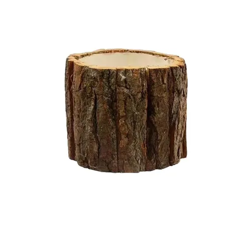 Natürlicher Rindenblumenkorb Holz Pflanzgefäß Runder Eimer Für Lehrertag Muttertag Geschenk Hausdekor Blumenbehälter
