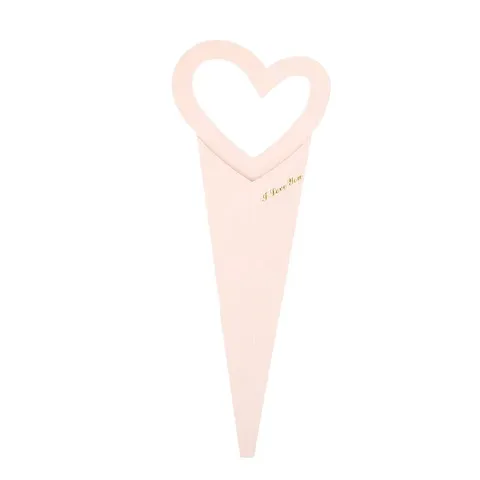 Scatola per Imballaggio di Fiori a Forma di Cuore Singola Rosa Borsa Regalo a Cono Stile Coreano Con Design in Foglia d'Oro Per Matrimonio San Valentino Festa