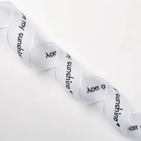 Sheer Ribbon With English Letter Heart Printed Organza Snow Yarn Ribbon For Flower Bouquet Gift Wrapping DIY Bow Decor