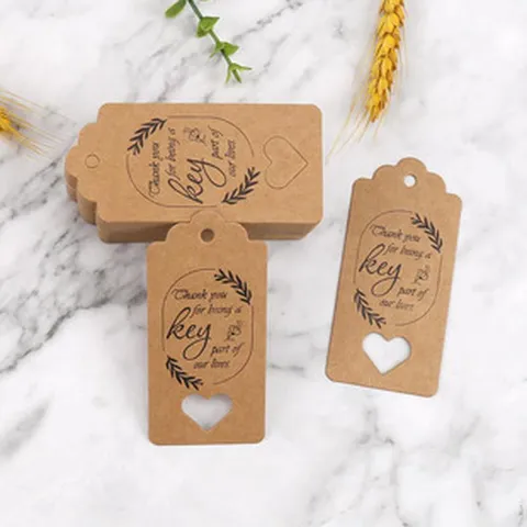 Etichette Regalo Carta Kraft Ringraziamento Cuore Traforato Etichette Appendibili Per Matrimonio Festa Confezione Decorazione