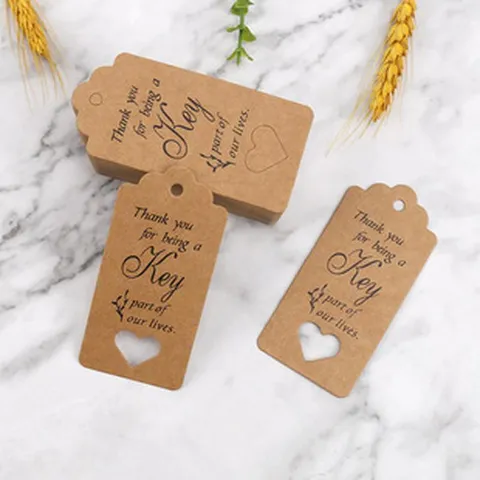Etichette Regalo in Carta Kraft Biglietto di Ringraziamento Taglio a Cuore Etichetta Vuota Per Festa Matrimonio Decorazione Sospesa
