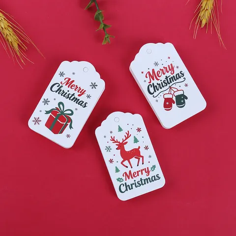 Etichette Regalo di Natale Etichette di Carta Buon Natale Festa Festiva Confezione Regalo Etichette Decorative Cartoncino