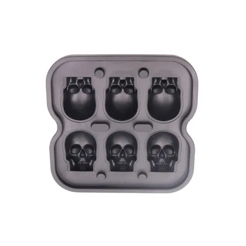 Molde Creativo para Cubitos de Hielo de Calavera Bandeja de Silicona Flexible para Whisky Cocktail Bar Cocina Hogar Negro