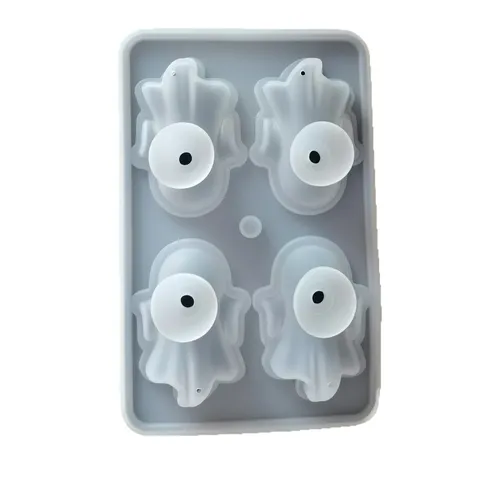 Molde De Hielo De Fantasma De Halloween Bandeja De Silicona Con Tapa De Embudo Para Whiskey Cócteles Bar Fiesta Hogar Cocina