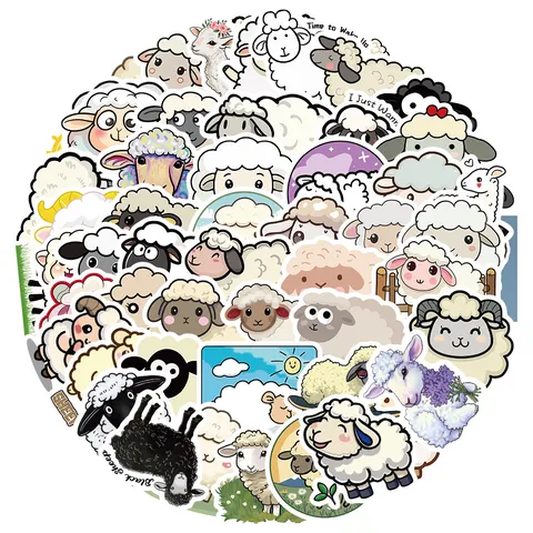 Mignon Mouton de Dessin Animé Autocollants Imperméables DIY Bagages Journal Scrapbook Décalcomanies Décoratives Pack de Stickers Vinyle