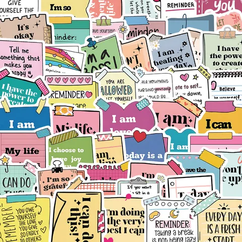 Pack d'autocollants de citations motivantes et positives imperméables pour journal