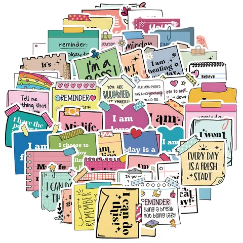 Pack d'autocollants de citations motivantes et positives imperméables pour journal