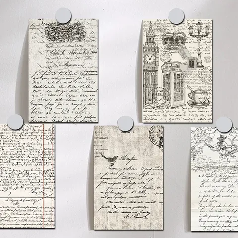 Vintage Letter Decorative Cards Wall Postcards Retro Stationery Set Aesthetic Room Dormitory Living Room Decor