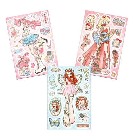 Kpop Girl Group DIY Stickers Cute Anime Cartoon Aesthetic Decals Waterproof Vinyl Sticker For Phone Case Journal Wall Art