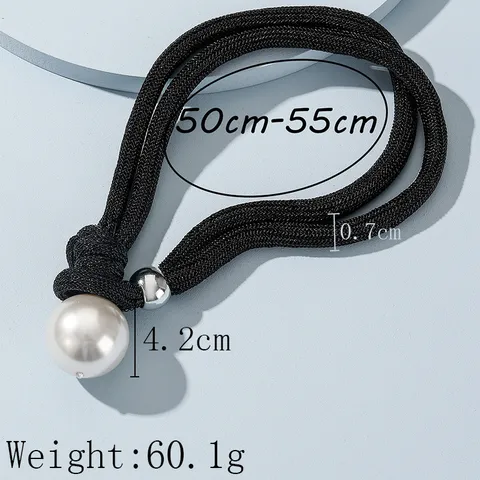 Moderno Collar Choker de Doble Capa Tejido con Colgante de Perla Artificial Joyería de Cuello Moda Geométrica para Mujer