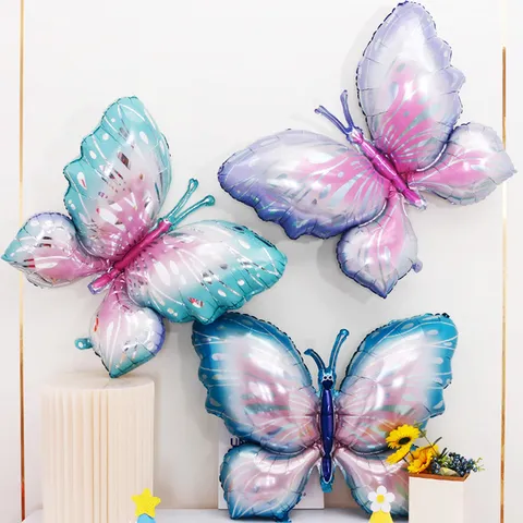 Butterfly Party Decorations Aluminum Film Foil Balloons Forest Series Birthday Wedding Decor Cartoon Animal Shape Balloon