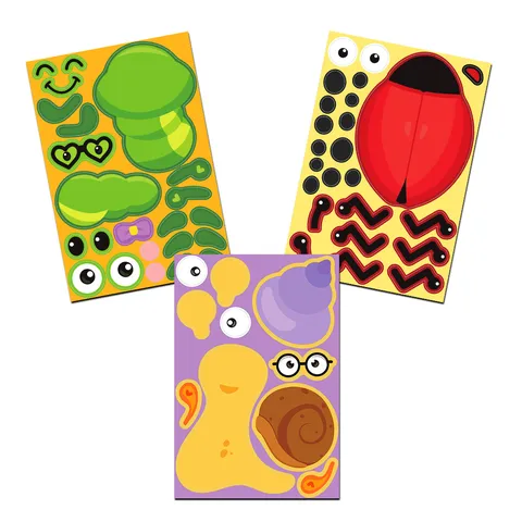 Original Insect DIY Puzzle Stickers Set Cartoon Animal Decals For Phone Case Wall Art Journal Scrapbook Decoration