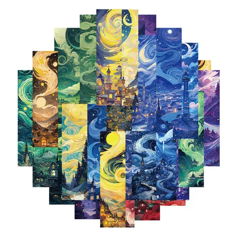 Aesthetic Scenery Starry Sky Paper Bookmarks For Reading Book Page Markers Office School Stationery Supplies