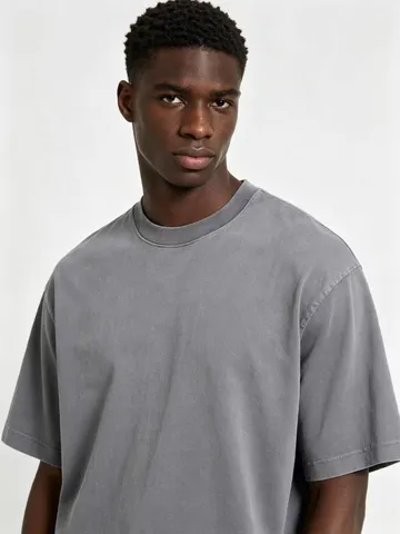 Men's Vintage Washed Heavyweight Cotton T-Shirt Casual Loose Fit Crew Neck Short Sleeve Basic Solid Color Tee Top