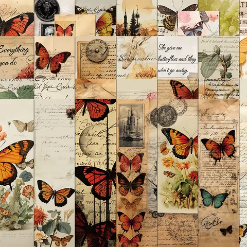 Vintage Butterfly Bookmarks Set Retro Plant Paper Book Markers For Reading School Supplies