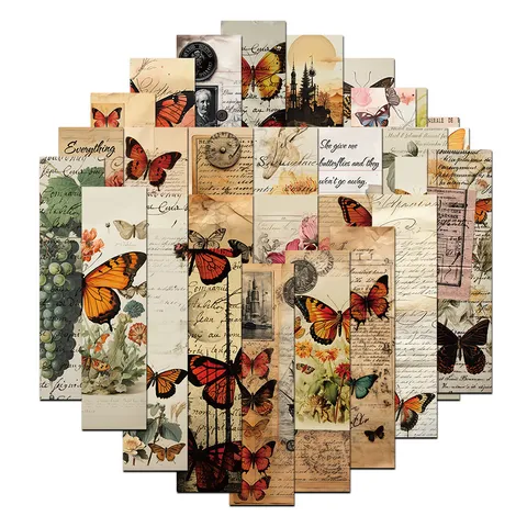 Vintage Butterfly Bookmarks Set Retro Plant Paper Book Markers For Reading School Supplies