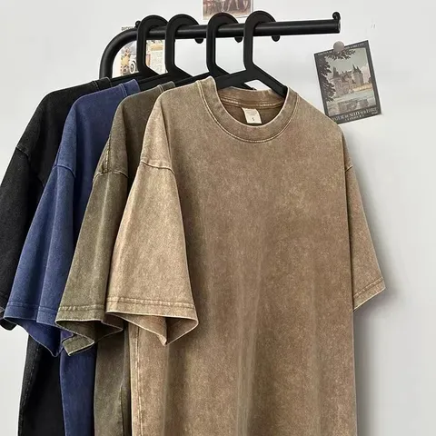 Men's Vintage Washed Oversized T-Shirt Retro Distressed Short Sleeve Loose Casual Streetwear Hip Hop Top