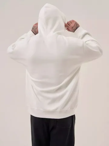 Men's Casual Heavyweight Cotton Fleece Hooded Sweatshirt Solid Color Loose Fit Long Sleeve Pullover Hoodie