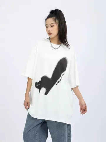 Men Casual Vintage Washed Cotton T-Shirt Loose Fit Oversized Drop Shoulder Short Sleeve Crew Neck Tee Streetwear Top