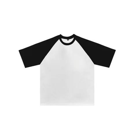 Camiseta Casual de Algodón con Bloque de Color para Hombre Manga Corta Suelta Oversize Hombros Caídos Cuello Redondo Hip Hop