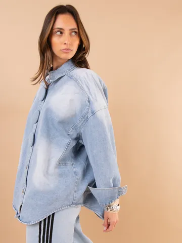 Damen Oversize Casual Denim Jacke Langarm Gewaschene Jeansjacke Streetwear Mode Oberbekleidung Mit Großen Knöpfen Für Frühling Herbst
