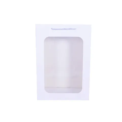 Sac Cadeau En Papier Kraft Style Ins Avec Fenêtre Transparente Poignée Portable Pour Bouquet De Fleurs Emballage De Gâteau Sac À Main