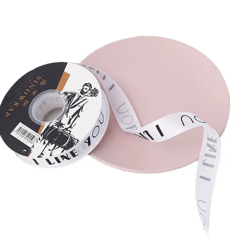 Polyester Printed Satin Ribbon With English Letter Pattern For Flower Bouquet Wrapping Wrapping Bow Decoration Gift Box Craft Trim