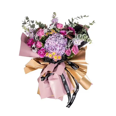 Carta da Imballaggio per Fiori Impermeabile a Doppia Faccia Bicolore Oro Rosa Oro Ouya Carta per Confezioni Regalo Floreali