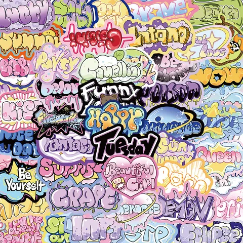 Cartoon Graffiti Alfabet Letter Stickers Waterdicht PVC Stickers Voor Laptop Gitaar Skateboard Kantoorbenodigdheden Decoratie Voor Kinderen