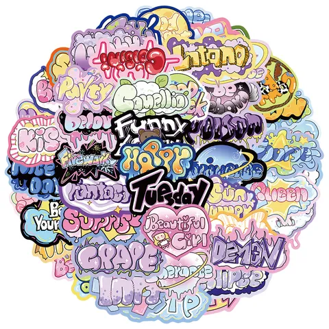 Cartoon Graffiti Alfabet Letter Stickers Waterdicht PVC Stickers Voor Laptop Gitaar Skateboard Kantoorbenodigdheden Decoratie Voor Kinderen