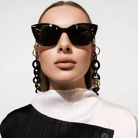 Vintage Oversize Katzenaugen Sonnenbrille Für Damen Großer Rahmen Mode Sonnenbrille Anti-UV PC AC Legierung Retro Brille