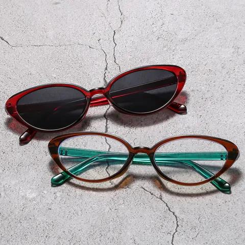 Retro Katzenauge Sonnenbrille Für Damen Herren Leichte Kunststoffgestell Anti Blaulicht Brille Kleine Rahmen Mode Brille