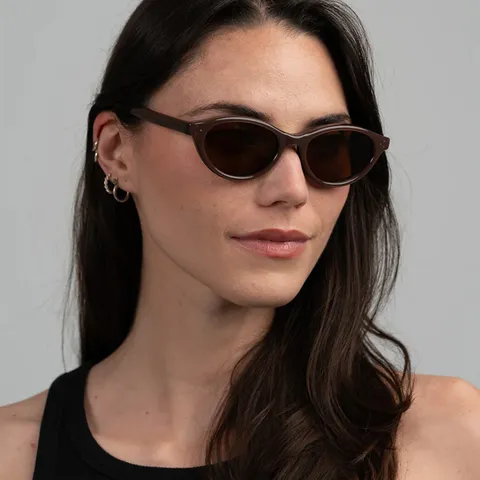 Vintage Katzenaugen Oval Sonnenbrille Für Damen Trendige Kleine Rahmen Sonnenbrille Mit Nieten Dekor UV400 Schutz Mode Brillen
