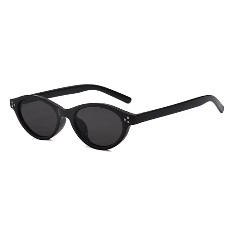 Vintage Katzenaugen Oval Sonnenbrille Für Damen Trendige Kleine Rahmen Sonnenbrille Mit Nieten Dekor UV400 Schutz Mode Brillen