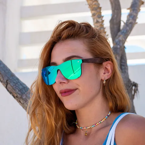 Gafas De Sol Cuadradas Con Patillas De Grano De Madera Mujeres Hombres Moda Lentes Coloridas Deporte Ciclismo UV400