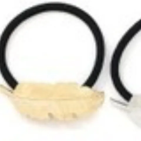Minimalist Alloy Feather Hair Tie Elastic Hair Band Vintage Gold Silver Leaf Ponytail Holder For Women Hair Accessories