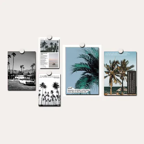 Scenic Decorative Cards Postcards Vintage Landscape Art Pictures Wall Collage Kit For Bedroom Living Room Home Decor