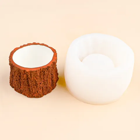 Handmade Tree Stump Flower Pot Silicone Mold Realistic Wood Texture For DIY Succulent Cement Epoxy Resin Candle Holder Bowl Craft Tool
