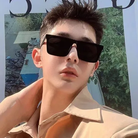 Mode Quadratisch Oversized Sonnenbrille für Herren UV400 Polarisierte Brille Trendig Hip Hop Stil Eyewear Für Autofahren Outdoor Party
