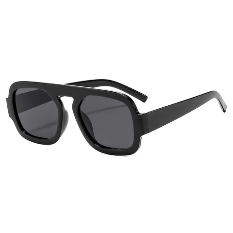 Trendige Eckige Flieger Sonnenbrille Für Damen Herren Mode Flat Top Einzelsteg Dicke Rahmen Sonnenbrille Retro Outdoor Reisen Brille